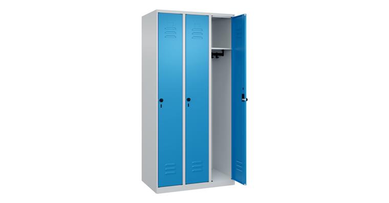 Spind Classic PLUS, 3 Abteile, 1850x900x500mm RAL 7035/5012
