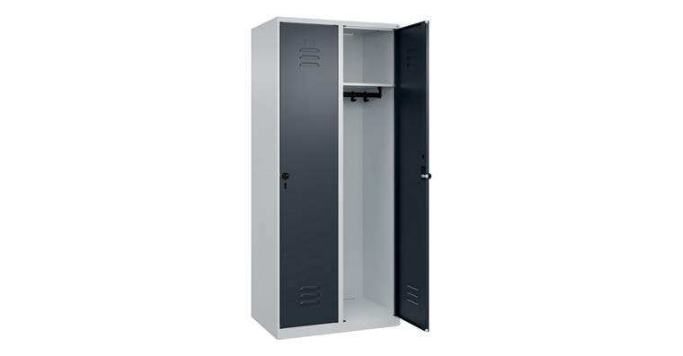 Spind Classic PLUS, 2 Abteile, 1850x800x500mm RAL 7035/7016