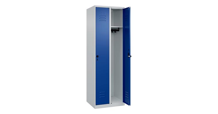 Spind Classic PLUS, 2 Abteile, 1850x600x500mm RAL 7035/5010