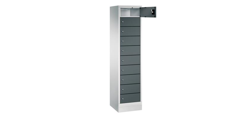 Laptopschrank 10 Fächer 1800 x 420 x 500 mm RAL7035/7016