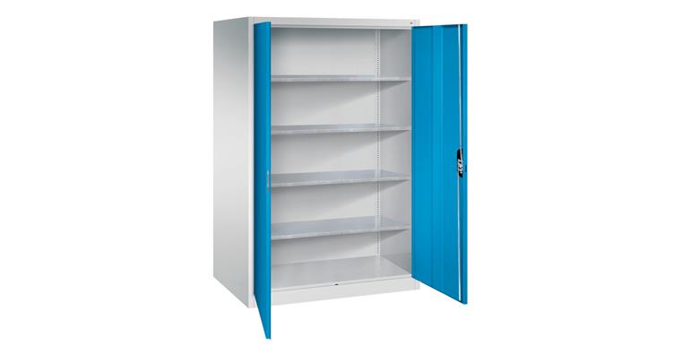 Flügeltürschrank 1950X1200X800 mm 4 Einlegeböden RAL 7035/5012