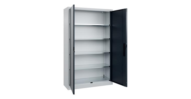 Flügeltür-Werkzeugschrank Acurado, 1950x1200x400mm RAL 7035/7016