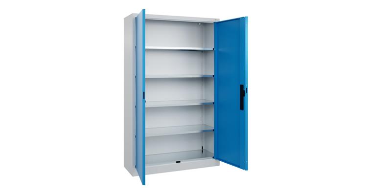 Flügeltür-Werkzeugschrank Acurado, 1950x1200x400mm RAL 7035/5012