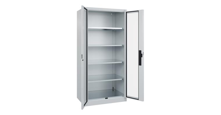 Flügeltür-Werkzeugschrank Acurado, Sichtfenstertüren, 1950x930x600mm 7035/7035