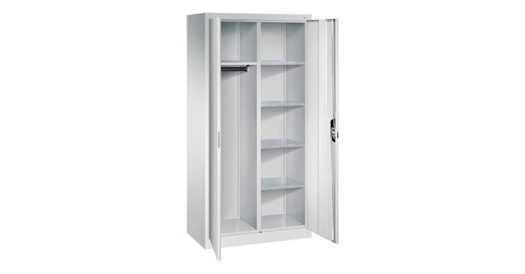 Flügeltür-Werkzeugschrank mit Kleiderstange RAL 7035/7035 1950x930x500 mm