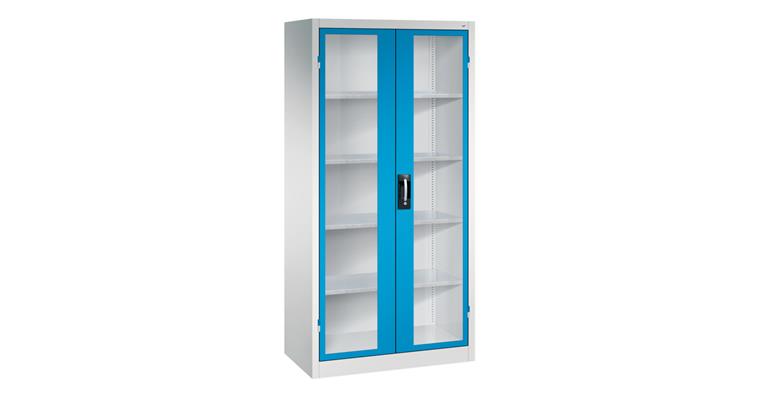 Flügeltür-Werkzeugschrank Acurado, Sichtfenstertüren, 1950x930x500mm 7035/5012