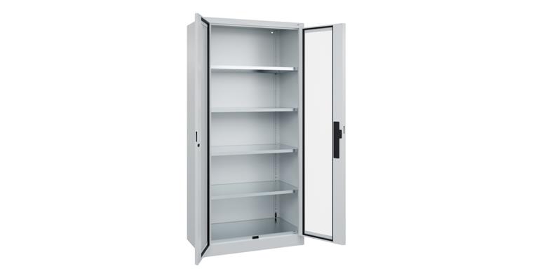 Flügeltür-Werkzeugschrank Acurado, Sichtfenstertüren, 1950x930x500mm 7035/7035