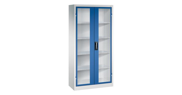 Flügeltür-Werkzeugschrank Acurado, Sichtfenstertüren, 1950x930x400mm 7035/5010