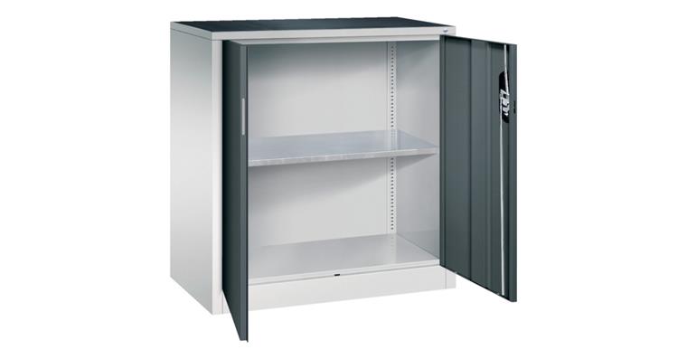 Flügeltür-Werkzeugschrank HxBxT 1000x930x500 mm 1 Einlegeboden RAL 7035/7016