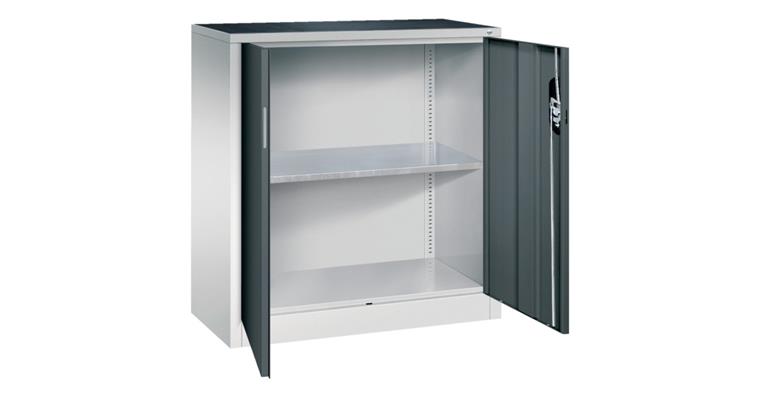 Flügeltür-Werkzeugschrank HxBxT 1000x930x400 mm 1 Einlegeboden RAL 7035/7016