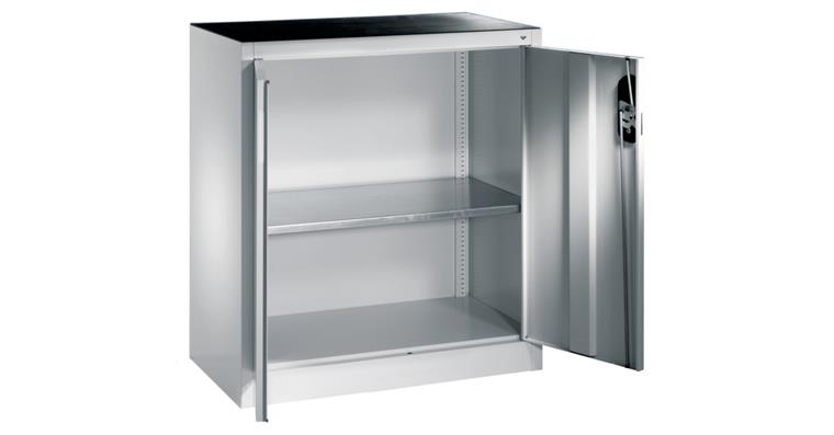 Flügeltür-Werkzeugschrank HxBxT 1000x930x400 mm 1 Einlegeboden RAL 7035