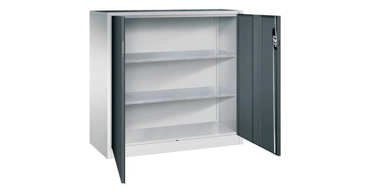Flügeltür-Werkzeugschrank HxBxT 1200x1200x500 mm 2 Einlege Böden RAL 7035/7016