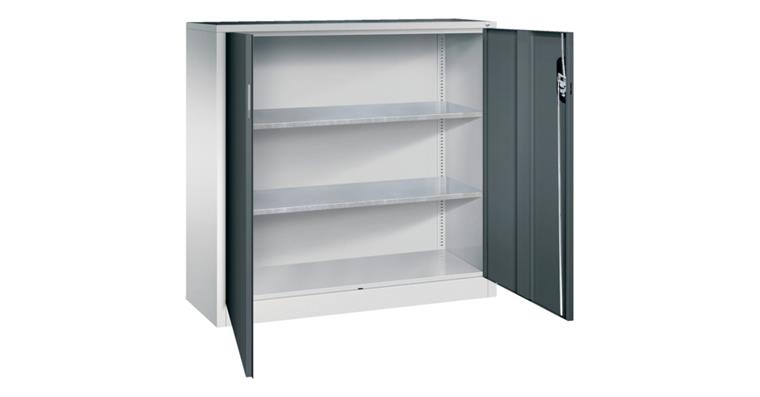Flügeltür-Werkzeugschrank HxBxT 1200x1200x400 mm 2 Einlege Böden RAL 7035/7016