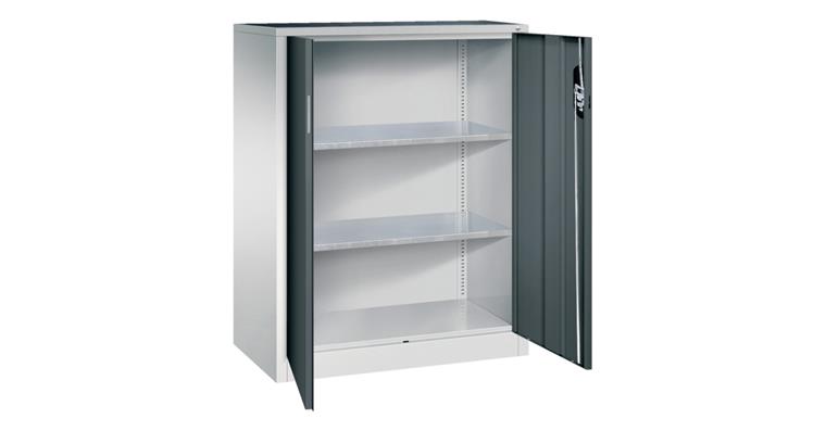 Flügeltür-Werkzeugschrank HxBxT 1200x930x500 mm 2 Einlege Böden RAL 7035/7016