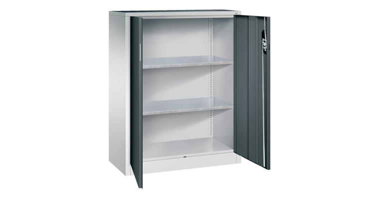 Flügeltür-Werkzeugschrank HxBxT 1200x930x400 mm 2 Einlege Böden RAL 7035/7016