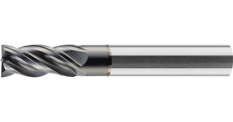 Solid carb. HPC end mill STEEL Varocon-coat. Z4 HA shaft lg dia. 20 mm