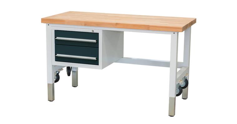 Werkbank H740-1040 x B1500 x T700 mm mit Handkurbel absenkbar