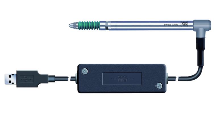 USB measuring probe GTL 22 cable output, 90° angled measuring range +/- 2 mm