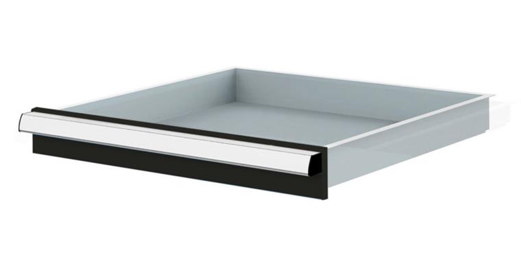 Lizzard Schublade Vollauszug 80kg Tragkraft, B500x450mm, Front 75mm, RAL 7016