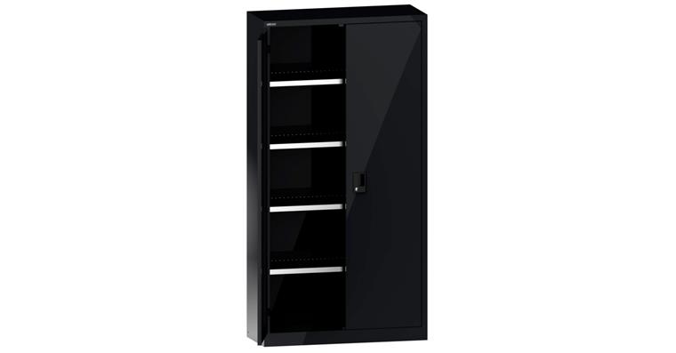Flügeltürschrank BxTxH 1000x400x1950mm 4 Fachböden RAL 7016