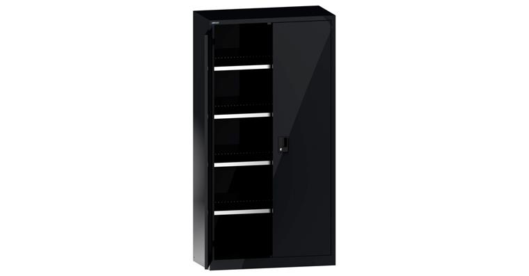 Flügeltürschrank BxTxH 1000x500x1950mm 4 Fachböden RAL 7016