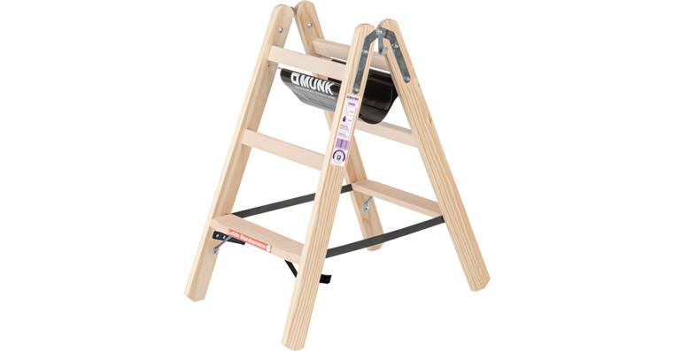 1085881101 Stufen-Stehleiter aus Holz 2x 3 Stufen Arbeitshöhe 2,35 m
