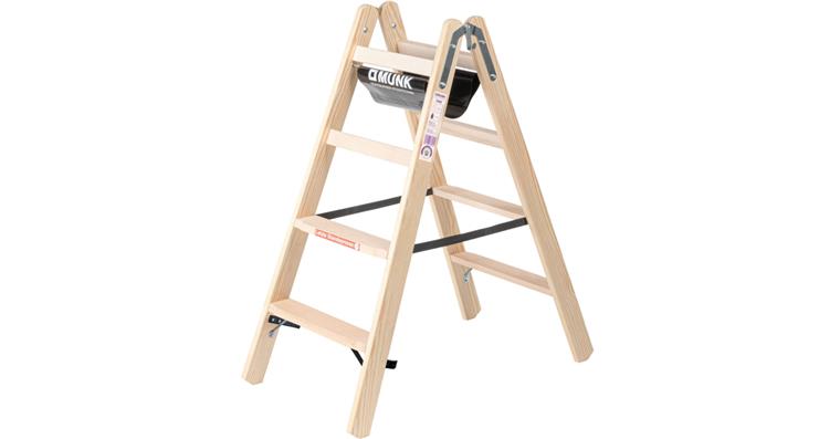 Step ladder made of wood 2X4 steps working height 2.50 m