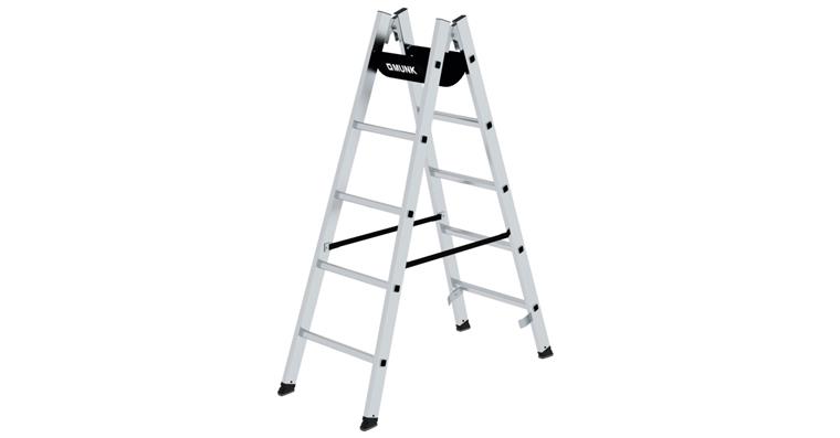 Aluminium step ladder 2x5 rungs working height 2.60 m ladder length 1.50 m