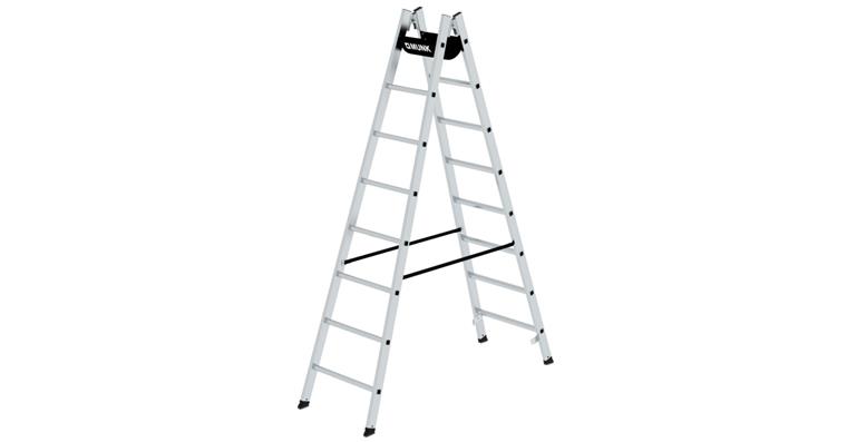 Aluminium-Stehleiter 2x8 Sprossen Arbeitshöhe 3,70 m Leiterlänge 2,40 m