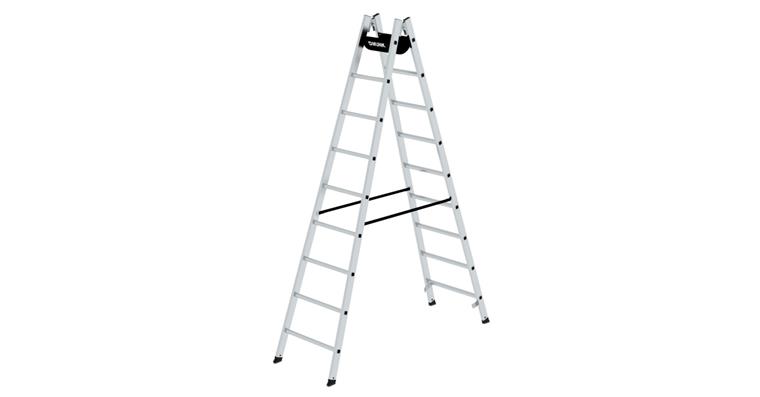 Aluminium step ladder 2x9 rungs working height 3.80 m ladder length 2.70 m