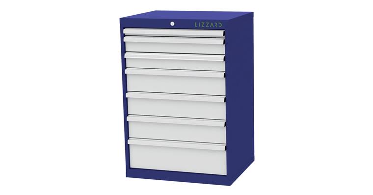 Lizzard Schubladenschrank 7 Schubladen B700xT575xH1020mm RAL5010/7035
