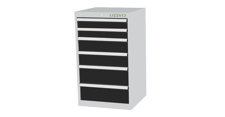 1084460701 Lizzard Schubladenschrank 6 Schubladen B600xT575xH1020mm RAL7035/7016