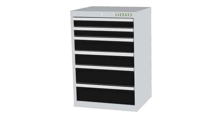 1084460703 Lizzard Schubladenschrank 6 Schubladen B700xT575xH1020mm RAL7035/7016