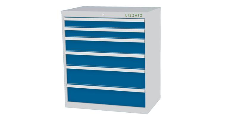 1084460805 Lizzard Schubladenschrank 6 Schubladen B900xT575xH1020mm RAL7035/5012