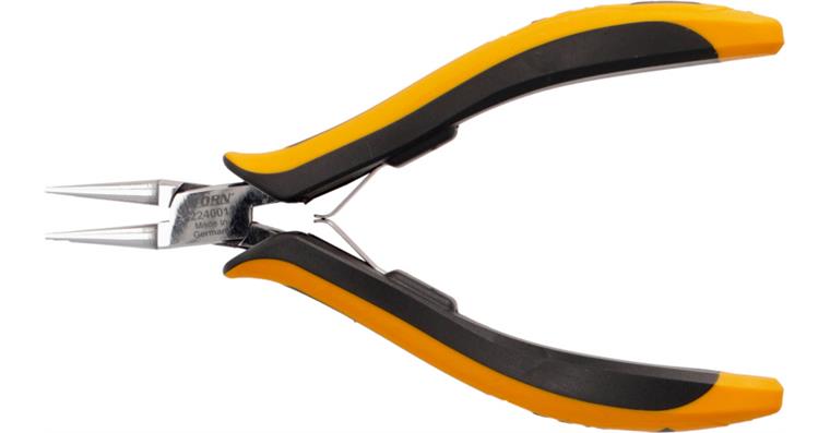 ATORN ESD precision electron. round-nose pliers, 130 mm, short jaws without cut