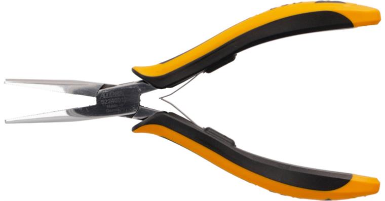 ATORN Präzisions-Elektronik-Spitzzange ESD, 155 mm, lange Backen mit Hieb