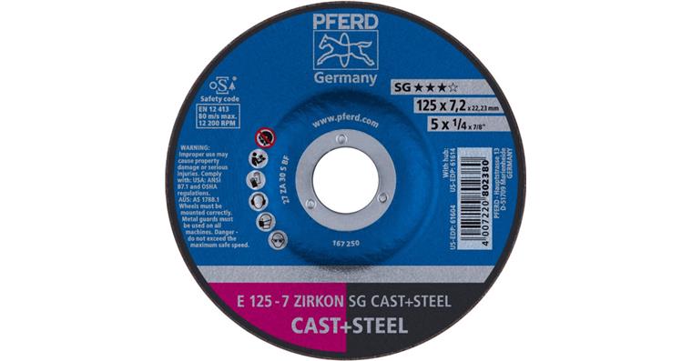 1001436757 Schruppscheibe SG CAST+STEEL ZIRKON E 125x7,2x22,23 mm