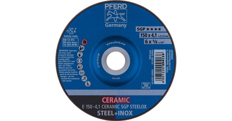 1001440602 Schruppscheibe SG STEELOX CERAMIC E 150x4,1x22,23 mm