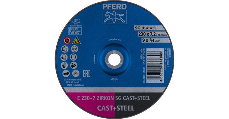 1001429188 Schruppscheibe SG CAST+STEEL ZIRKON E 230x7,2x22,23 mm
