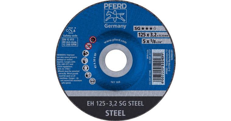 Trennscheibe SG STEEL gekröpft EH 125x3,2x22,23 mm
