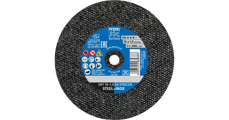 1001429300 Klein-Trennscheibe SG STEELOX gerade EHT 76x1,0x6 mm