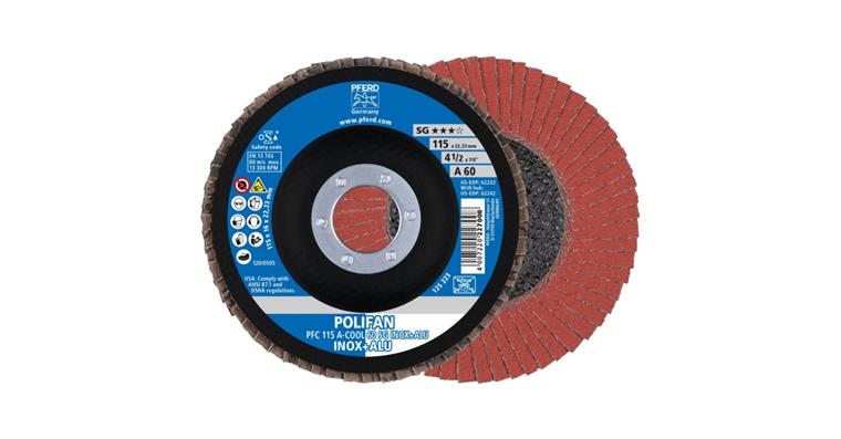 Fächerschleifscheibe POLIFAN A-COOL SG INOX+ALU konisch PFC 115x22,23 mm K60