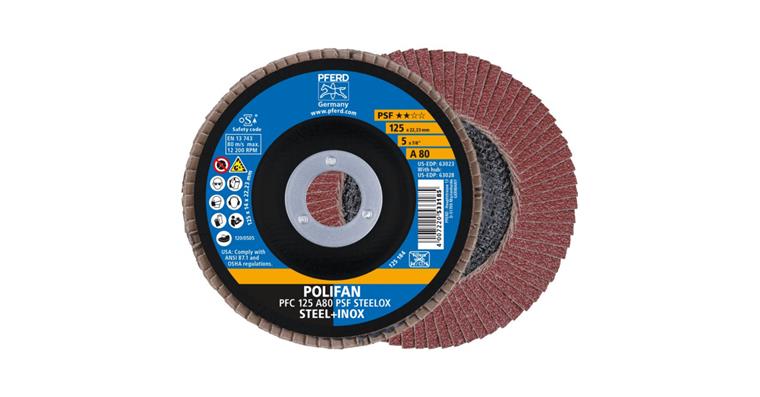 1001429393 Fächerschleifscheibe POLIFAN PSF STEELOX konisch PFC 125x22,23 mm A80