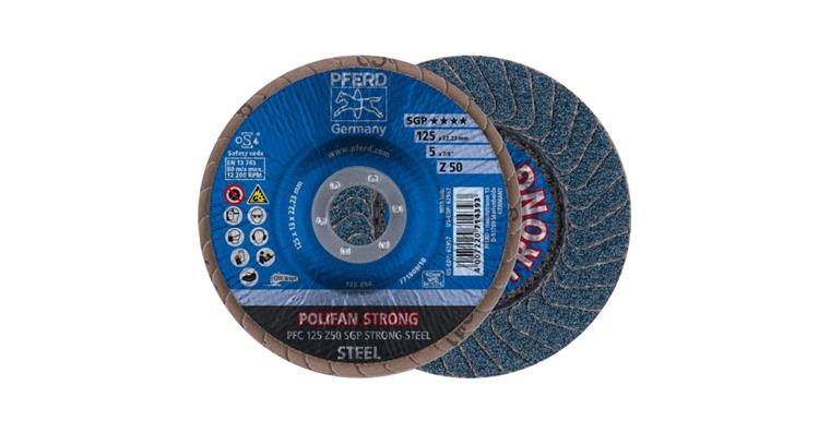 1001436842 Fächerschleifscheibe POLIFAN STRONG SGP STEEL konisch PFC 125x22,23 mm Z50