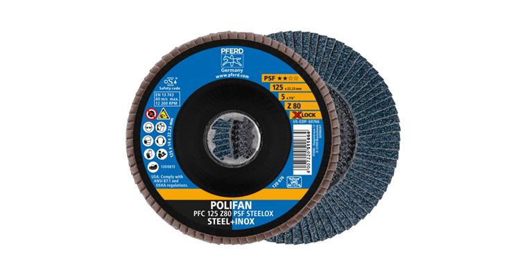 1001440665 Fächerschleifscheibe POLIFAN PSF STEELOX  konisch PFC 125 mm Z80 X-LOCK