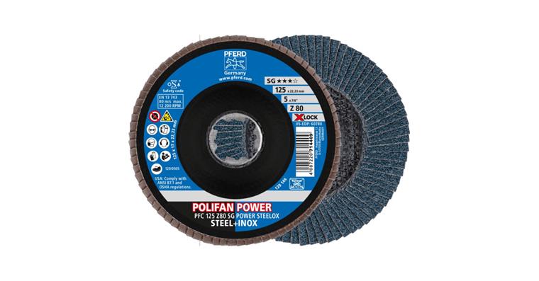 1001440689 Fächerschleifscheibe POLIFAN POWER SG STEELOX  konisch PFC 125 mm Z80 X-LOCK