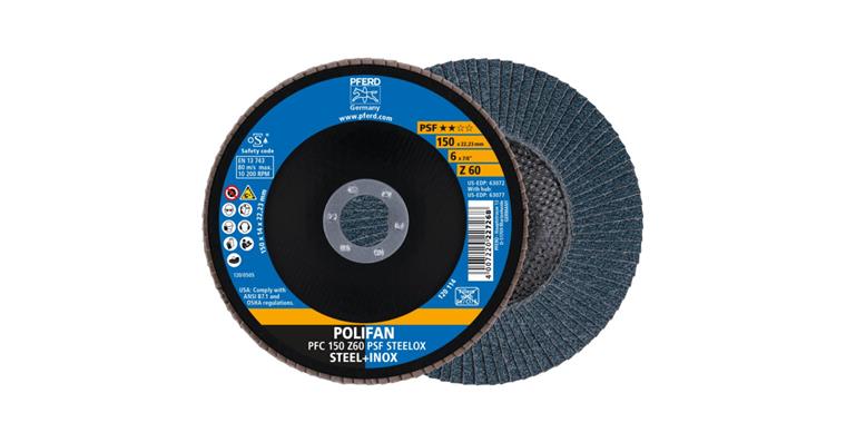 1001436838 Fächerschleifscheibe POLIFAN PSF STEELOX konisch PFC 150x22,23 mm Z60