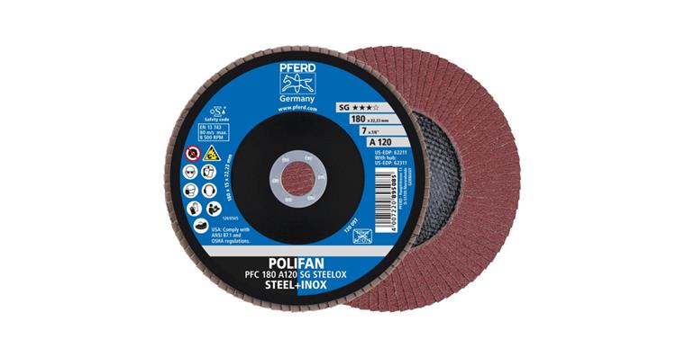 1001429385 Fächerschleifscheibe POLIFAN SG STEELOX konisch PFC 180x22,23 mm Z36