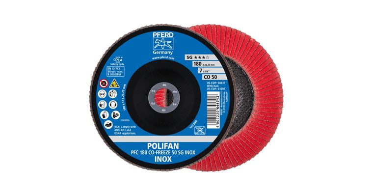 1001440674 Fächerschleifscheibe POLIFAN CO-FREEZE SG INOX konisch PFC 180x22,23 mm K50