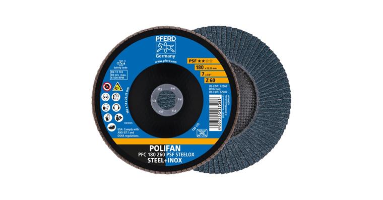 1001429410 Fächerschleifscheibe POLIFAN PSF STEELOX konisch PFC 180x22,23 mm Z60